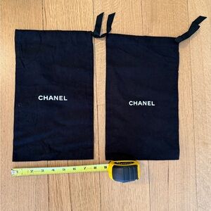 CHANEL Black Drawstring Dust Bags 8 by 12.5 in